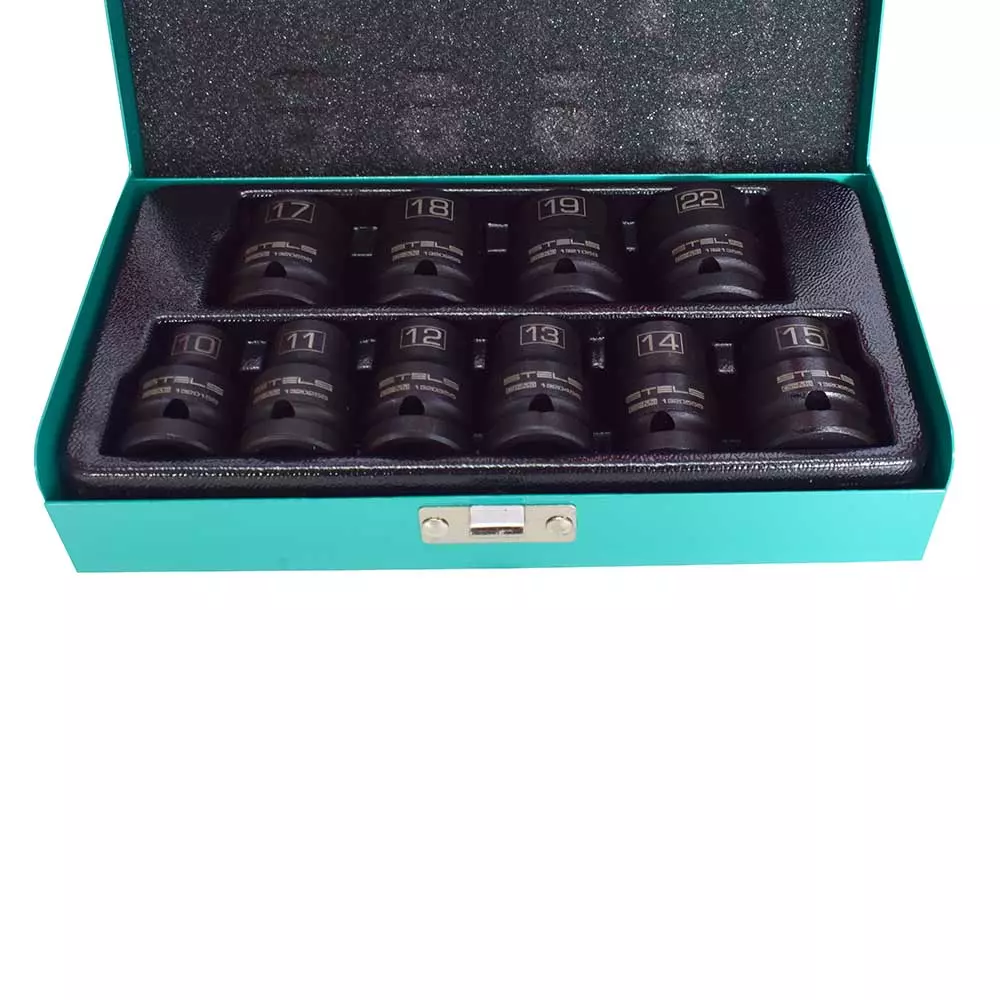 Jogo de Soquete Impacto Curto 1/2 10Peças 1326155 Stels