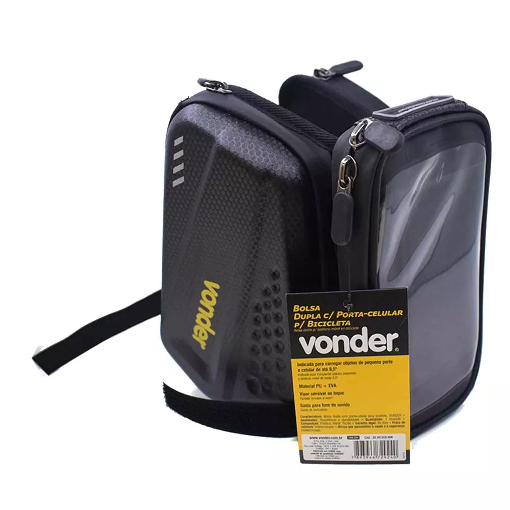 Bolsa Porta-Celular Dupla P/Bicicleta Vonder