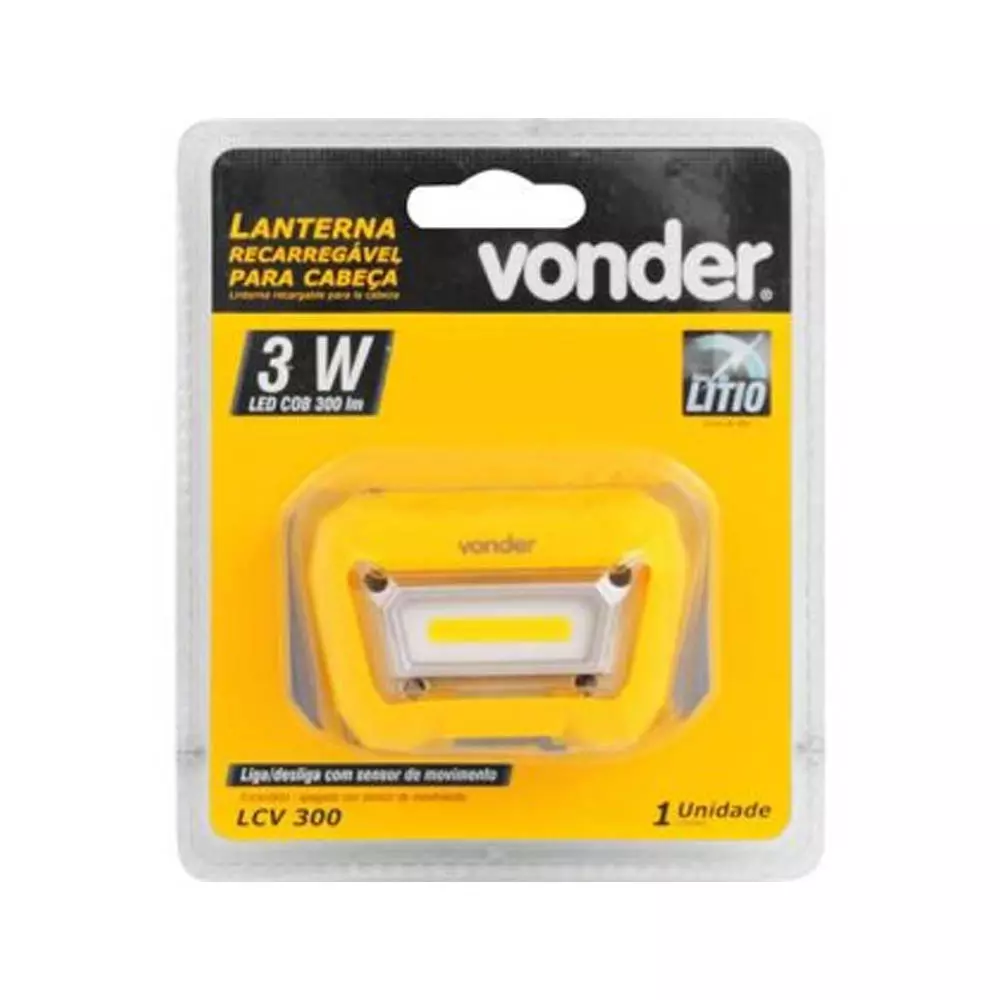 Lanterna Para Cabeça Recar. LEDCOB LCV300 Vonder