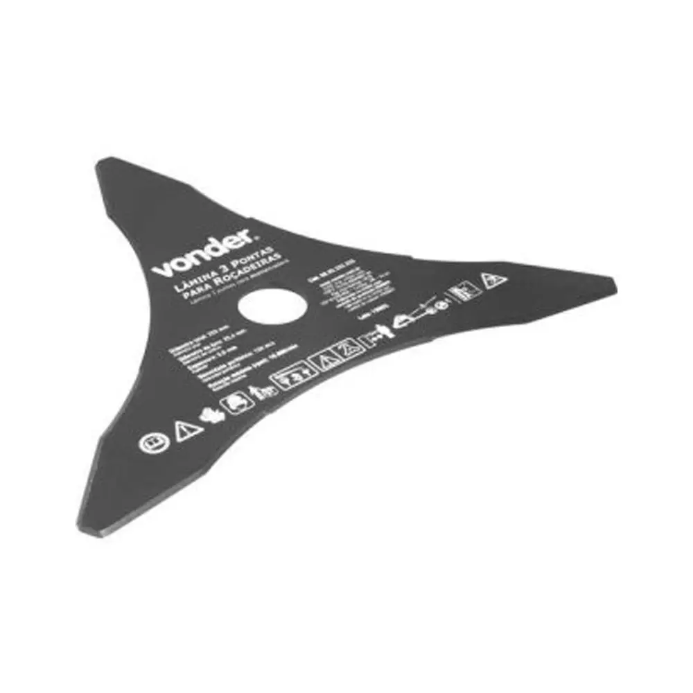 Lâmina 3 Pontas Para Roçadeira 255 x 25,4 x 3,0mm Vonder