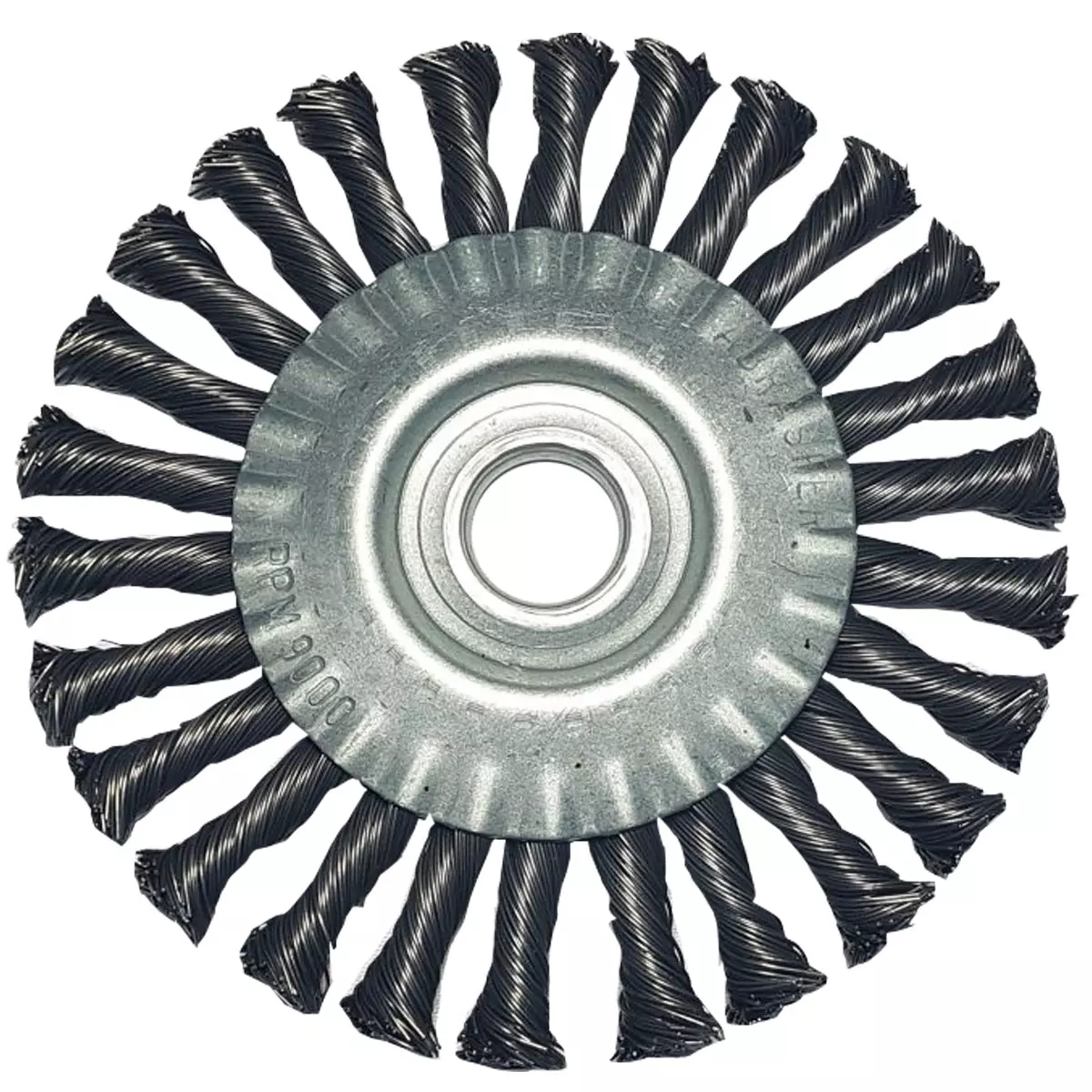 Escova Aço Inox Circular Trançada 7 Pol. Rosca 14mm Abrasfer