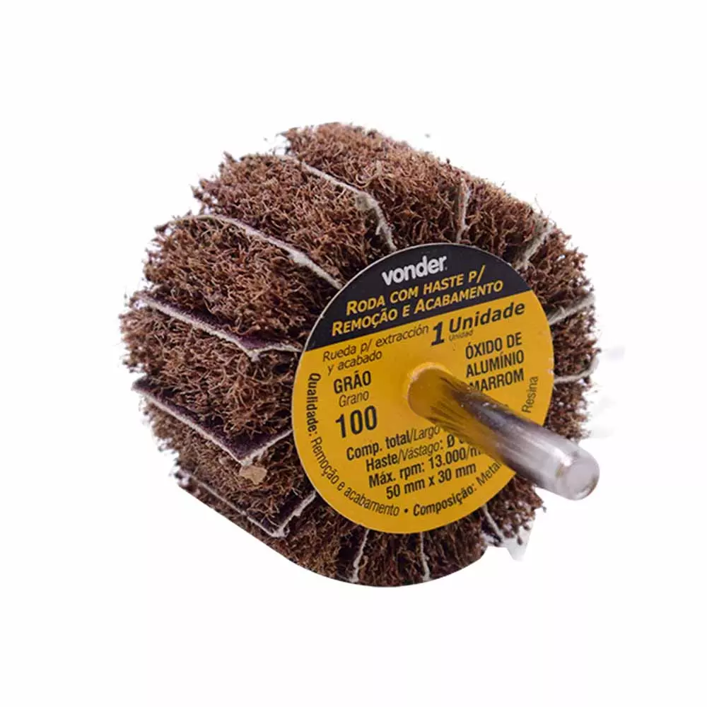 Roda Com Haste Para Remoção e Acabamento 50x30mm G100 Vonder