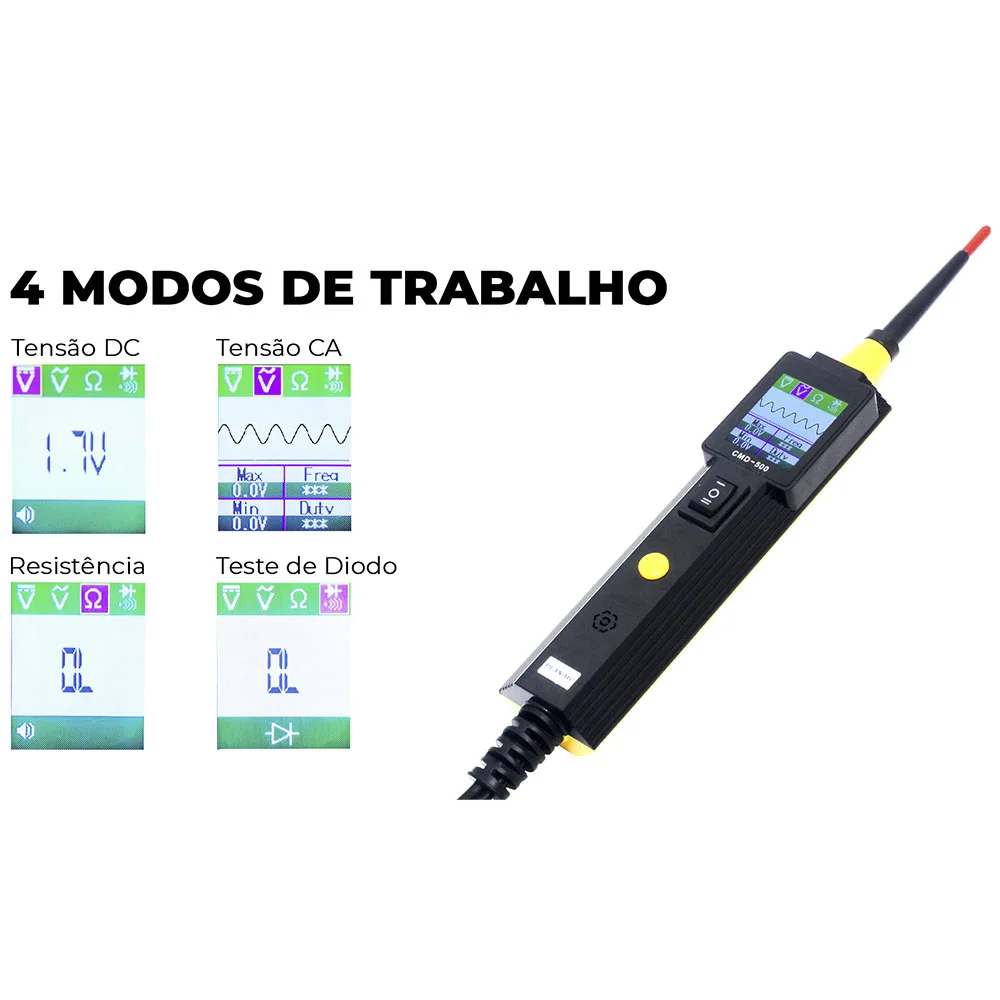Caneta Polari. Multitest. Dig. Osciloscópio CMD-500 Planatc