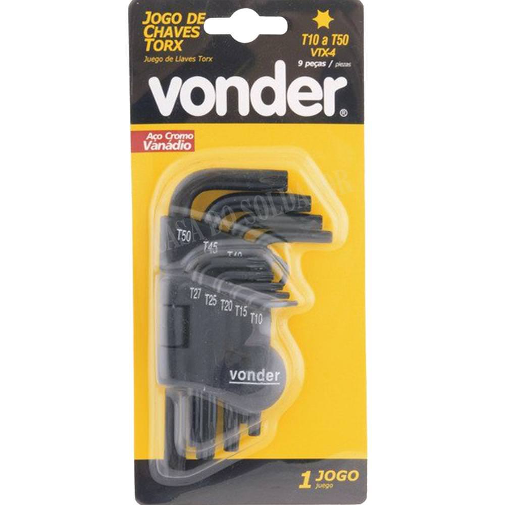 Jogo de Chaves Torx T10 a T50 L Vonder