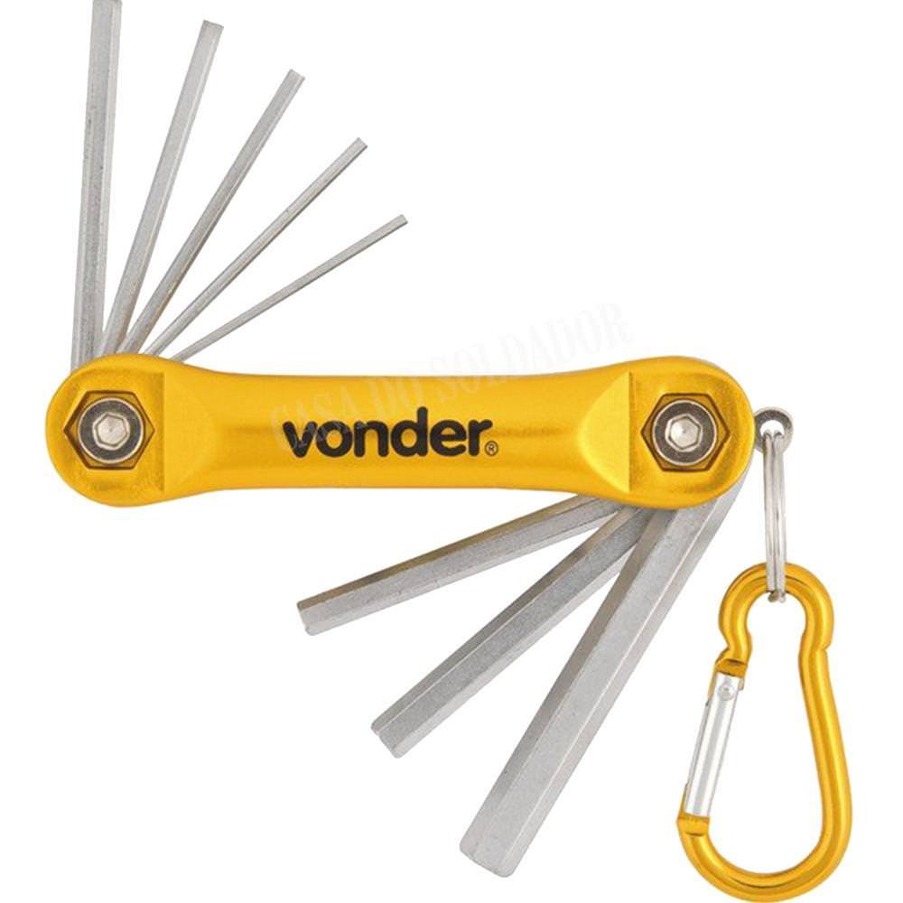 Jogo de Chaves Allen 1,5mm a 8mm Tipo Canivete - Vonder