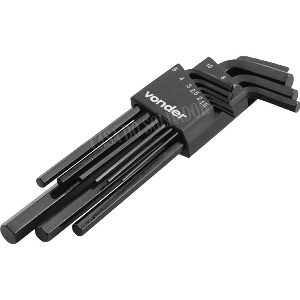 Jogo de Chaves Allen 1,5mm a 10mm Longas - Vonder