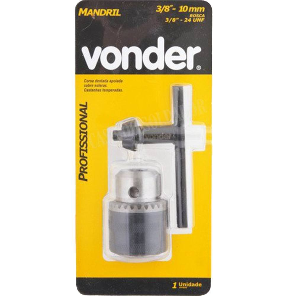 Mandril Profissional 13 mm 1/2 pol Rosca 1/2 pol Vonder