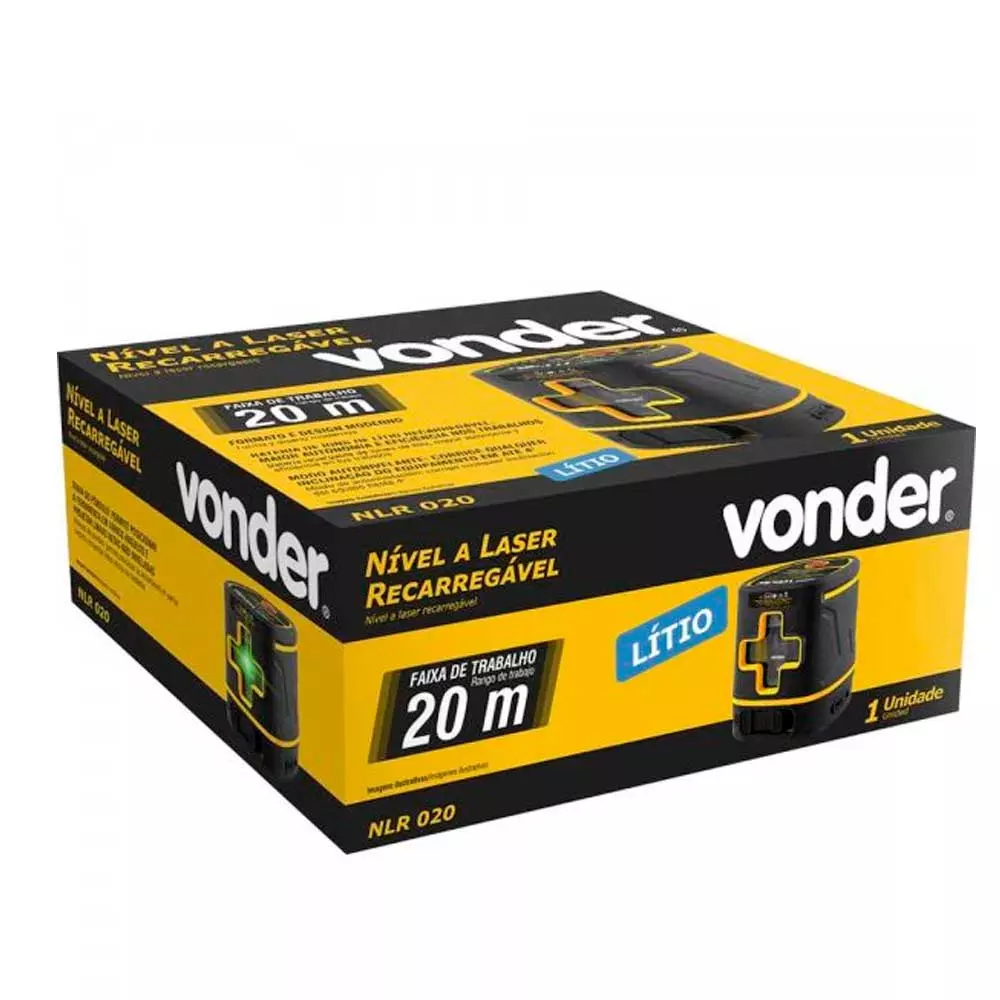 Nivel a Laser 20m Recarregável NLR020 Vonder
