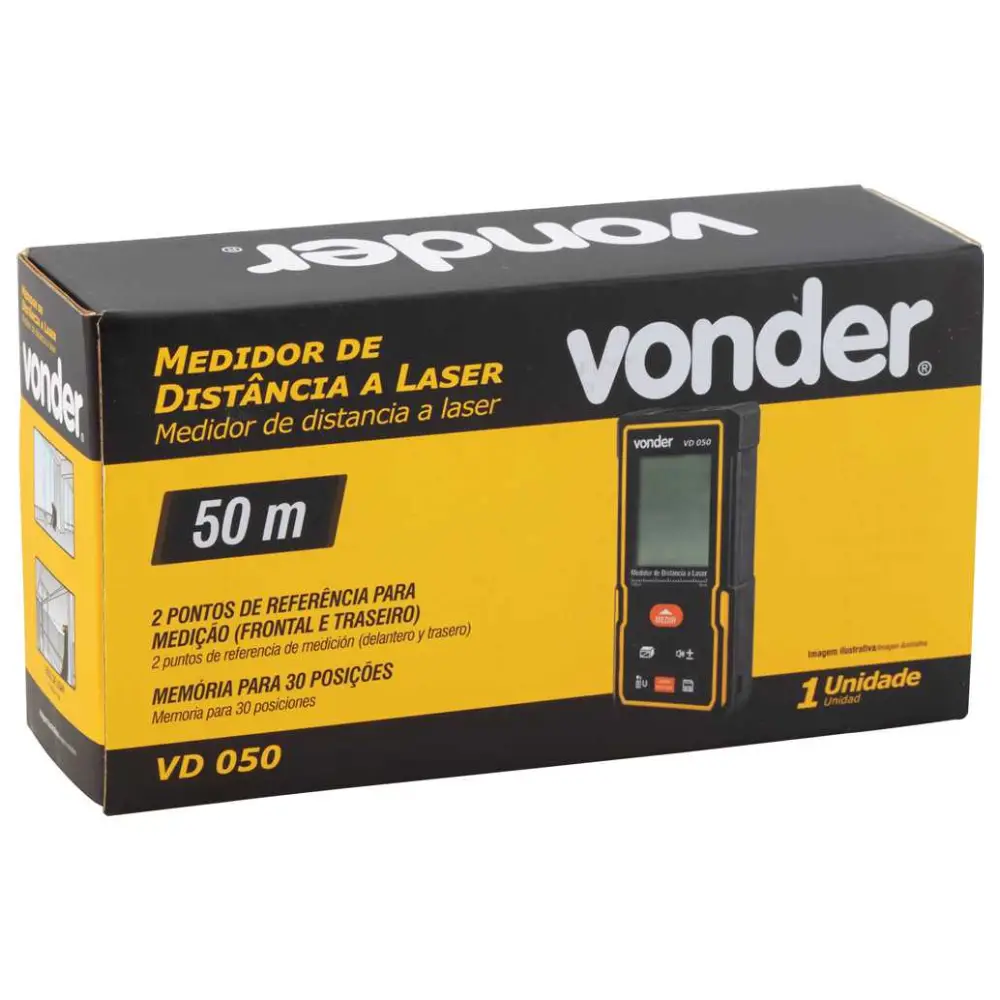 Medidor de distância a laser 50m VD050 Vonder