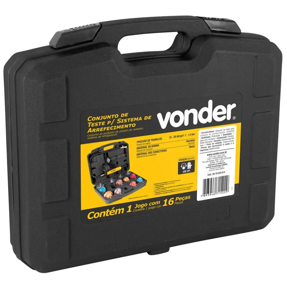 Conjunto de Teste para Sistema de Arrefecimento Vonder