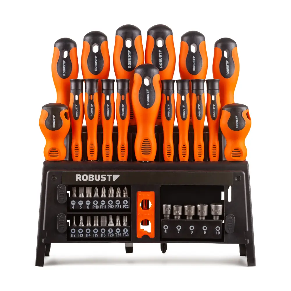 Jogo de Chaves de Fenda, Bits e Soquetes 39 Peças Robust