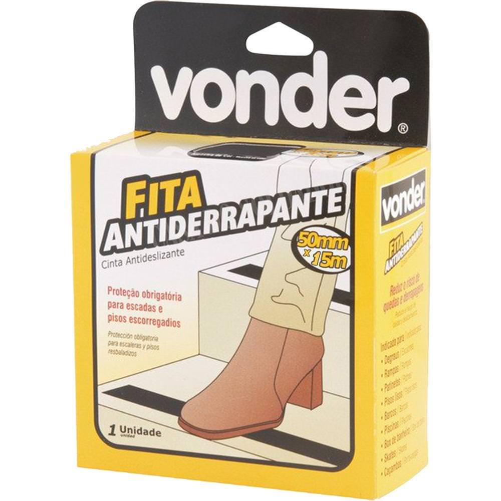 Fita Antiderrapante 50mmx15m Preta - Vonder