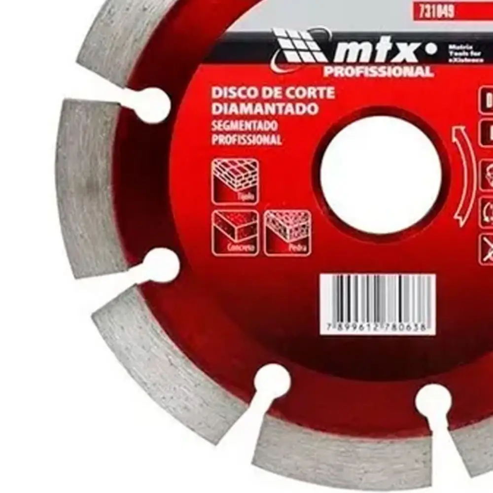 Disco Diamantado Segmentado 110x20mm Corte Seco MTX