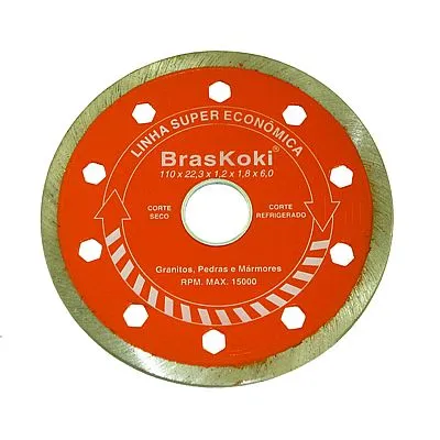 Disco Diamantado Braskoki 110mm Contínuo Laranja