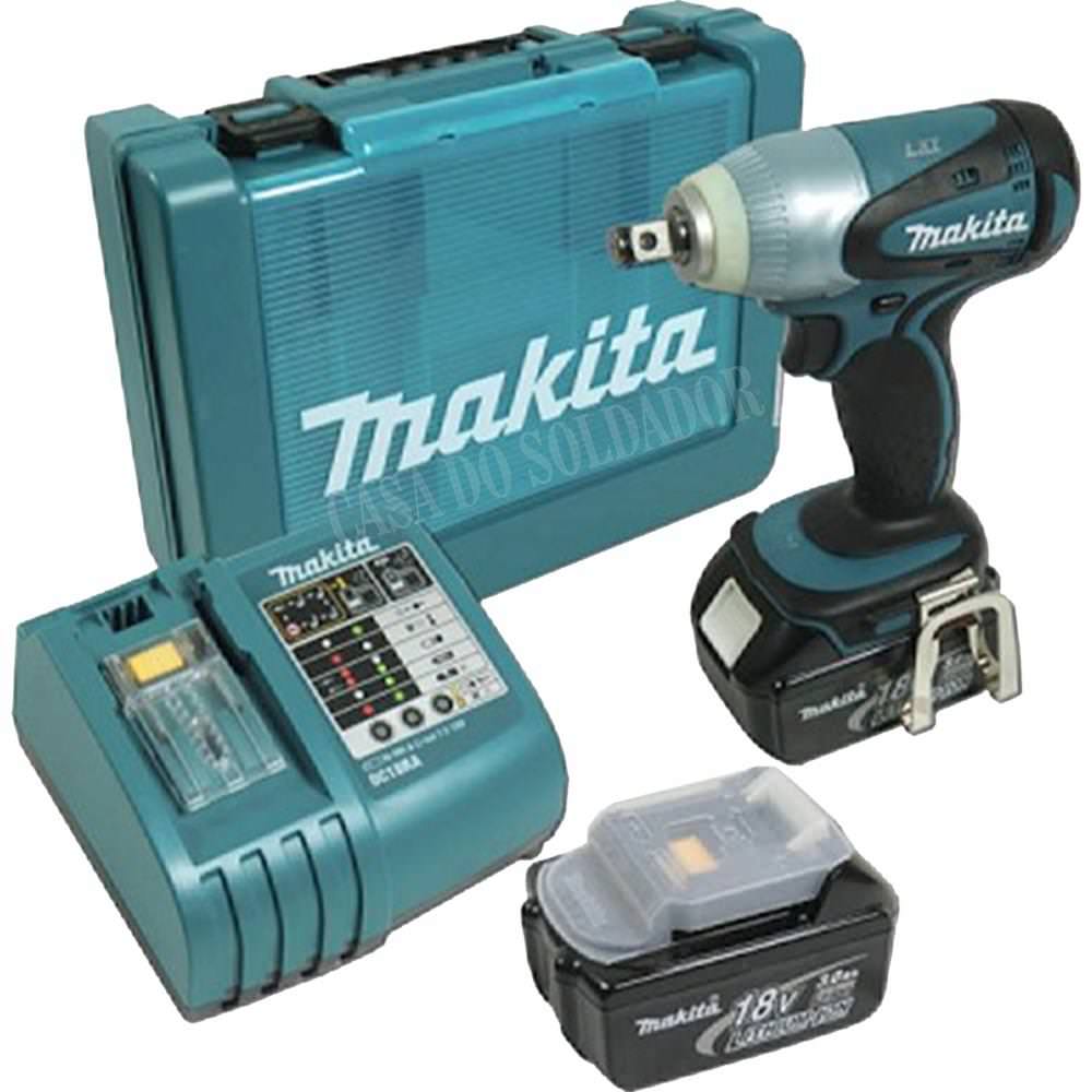 Chave de Impacto DTW251RFE Bateria 18V 1/2 polegadas 220V Makita