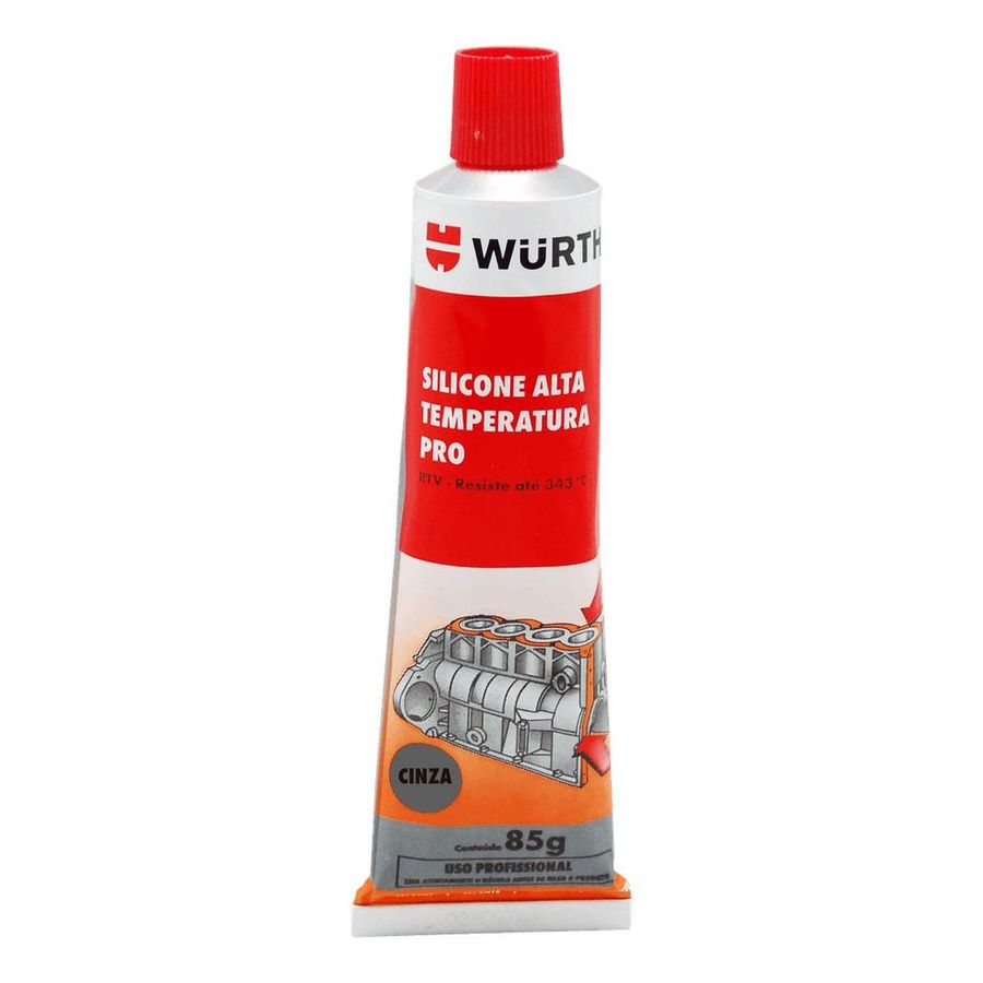 Silicone Neutro Alta Temperatura Cinza 85g Blis Wurth