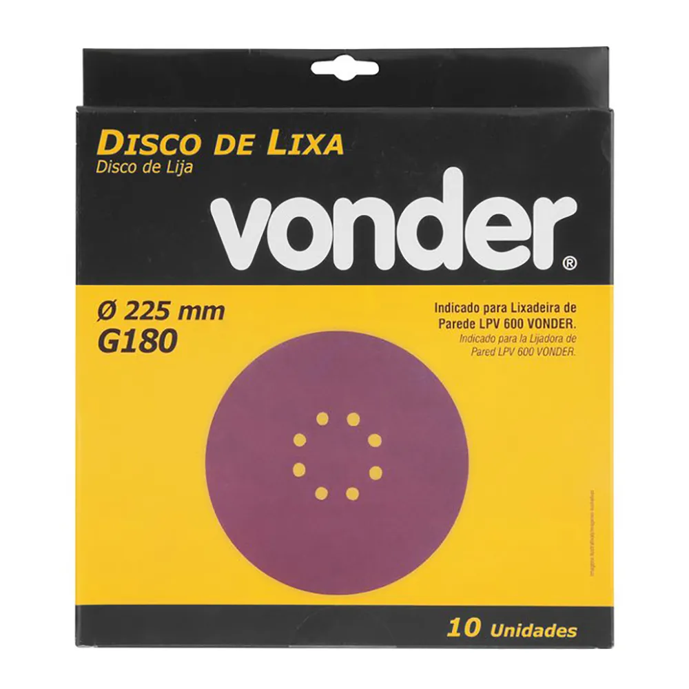 Disco Lixa G180 Para Lixadeira LPV925 Com 10un 9 Vonder