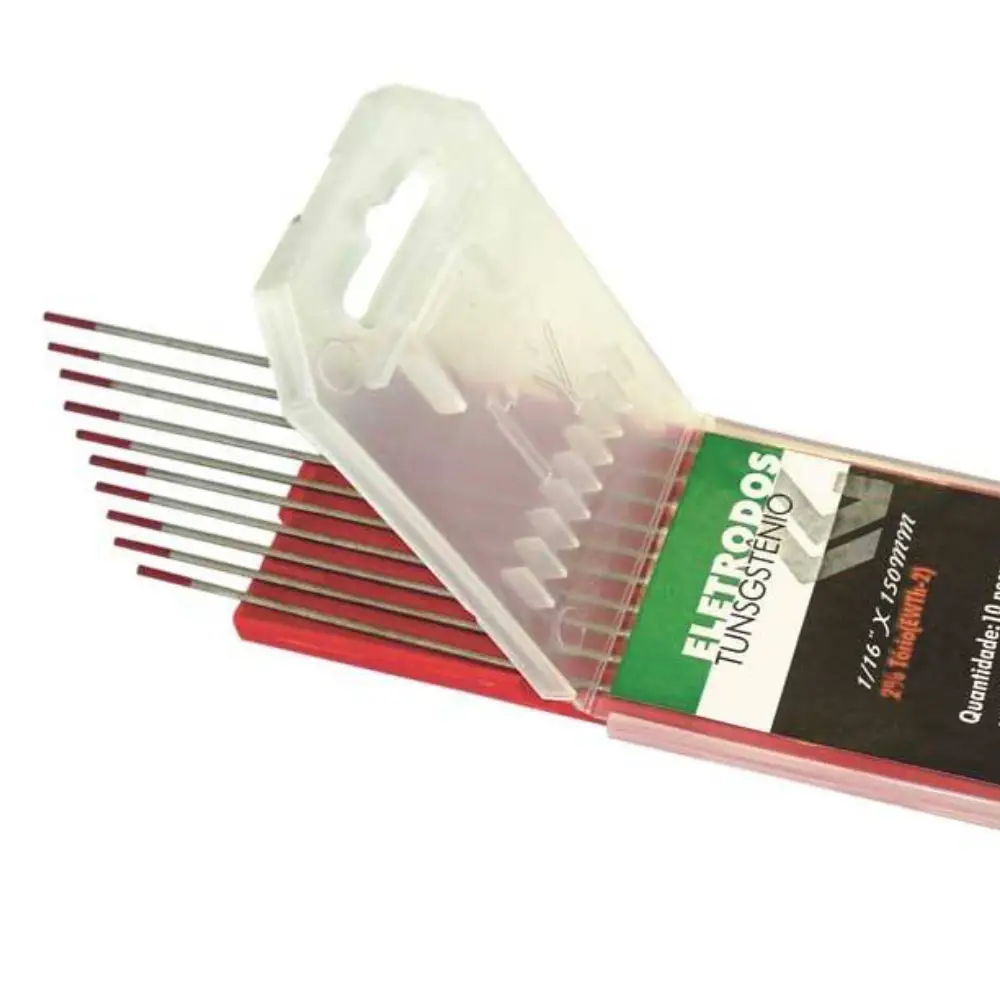 Eletrodo de Tungstênio 1,59mm com Tório Vermelho Carbografite 