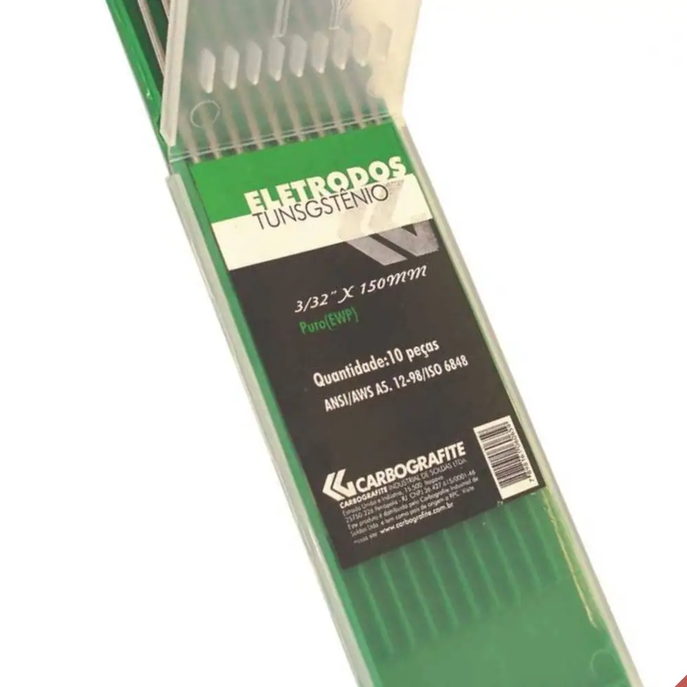 Eletrodo de Tungstênio 1.59mm Puro Verde Carbografite