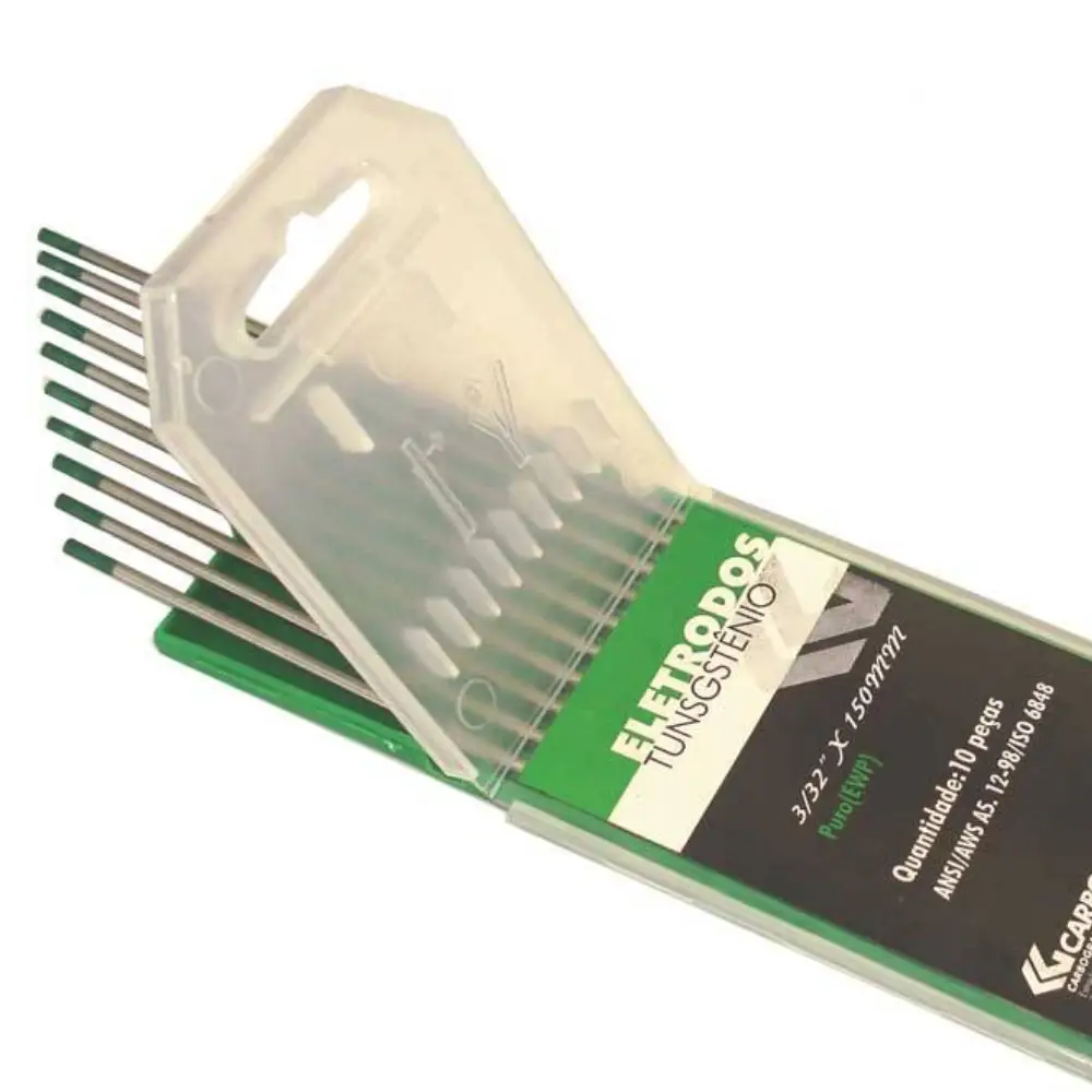 Eletrodo de Tungstênio 1.59mm Puro Verde Carbografite