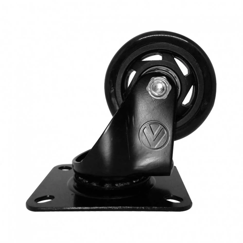 Rodízio de PVC Preto 2 pol Giratório A09420-G Ajax