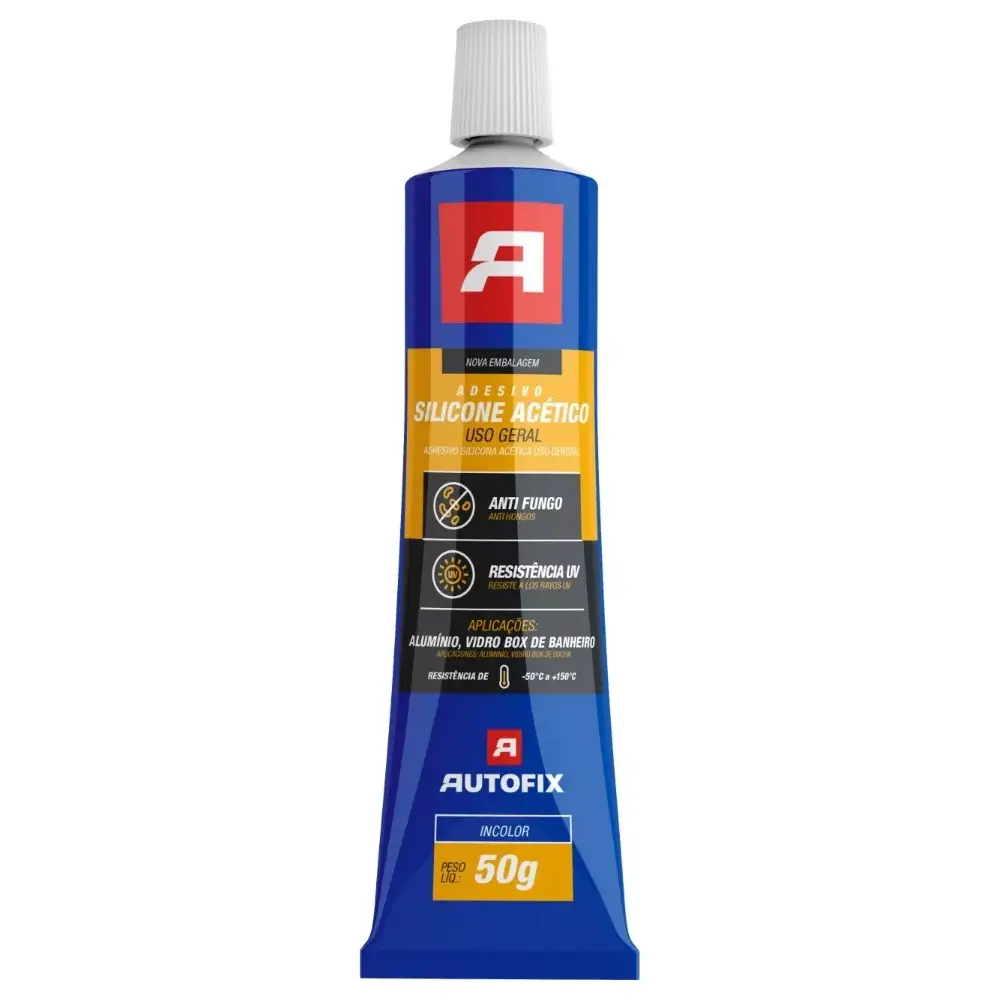 Silicone Acético Incolor 50gr Blister Autofix