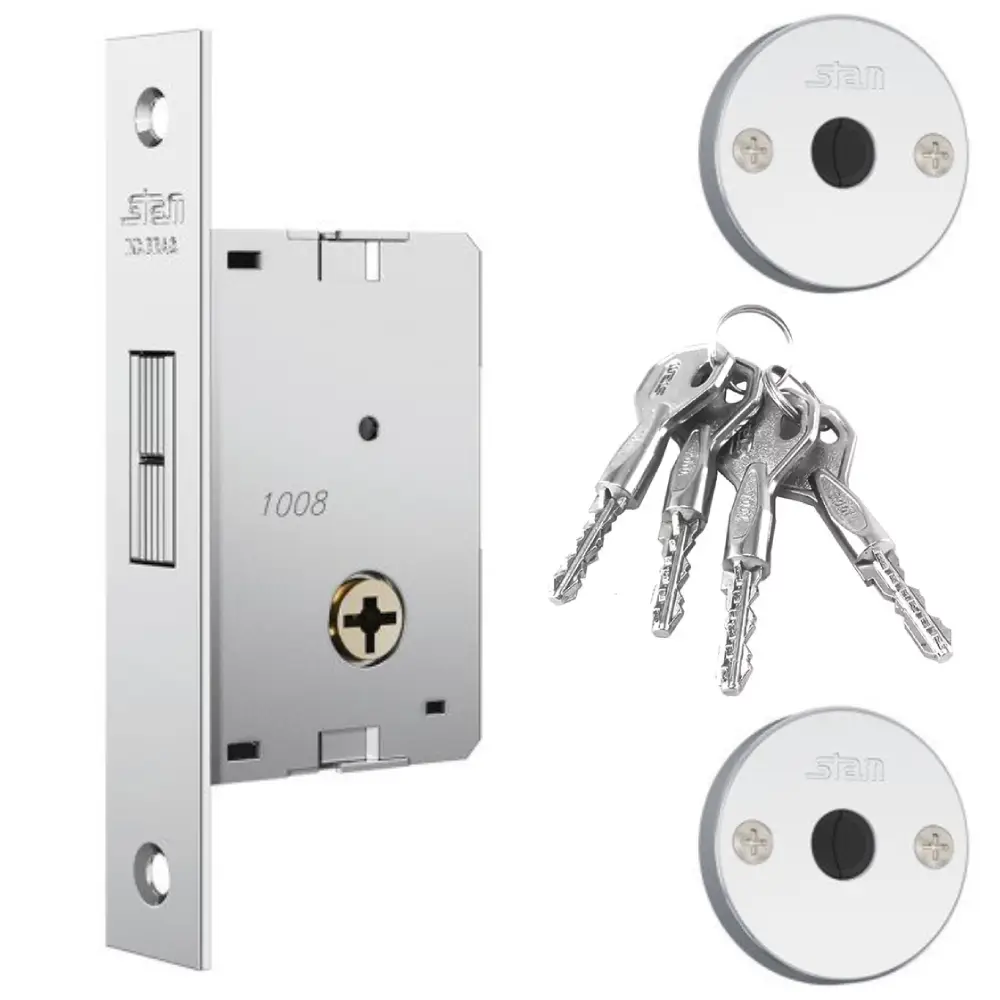 Fechadura 1008 Tetra Externa Inox com 4 Chaves Stam