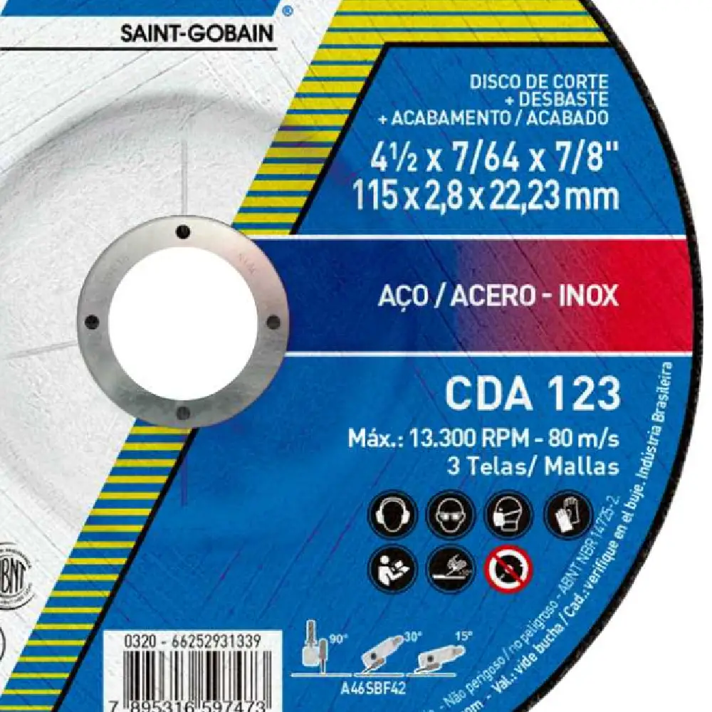 Disco de Corte e Desbaste CDA123 Multiuso 115x2,8x22,23mm Norton