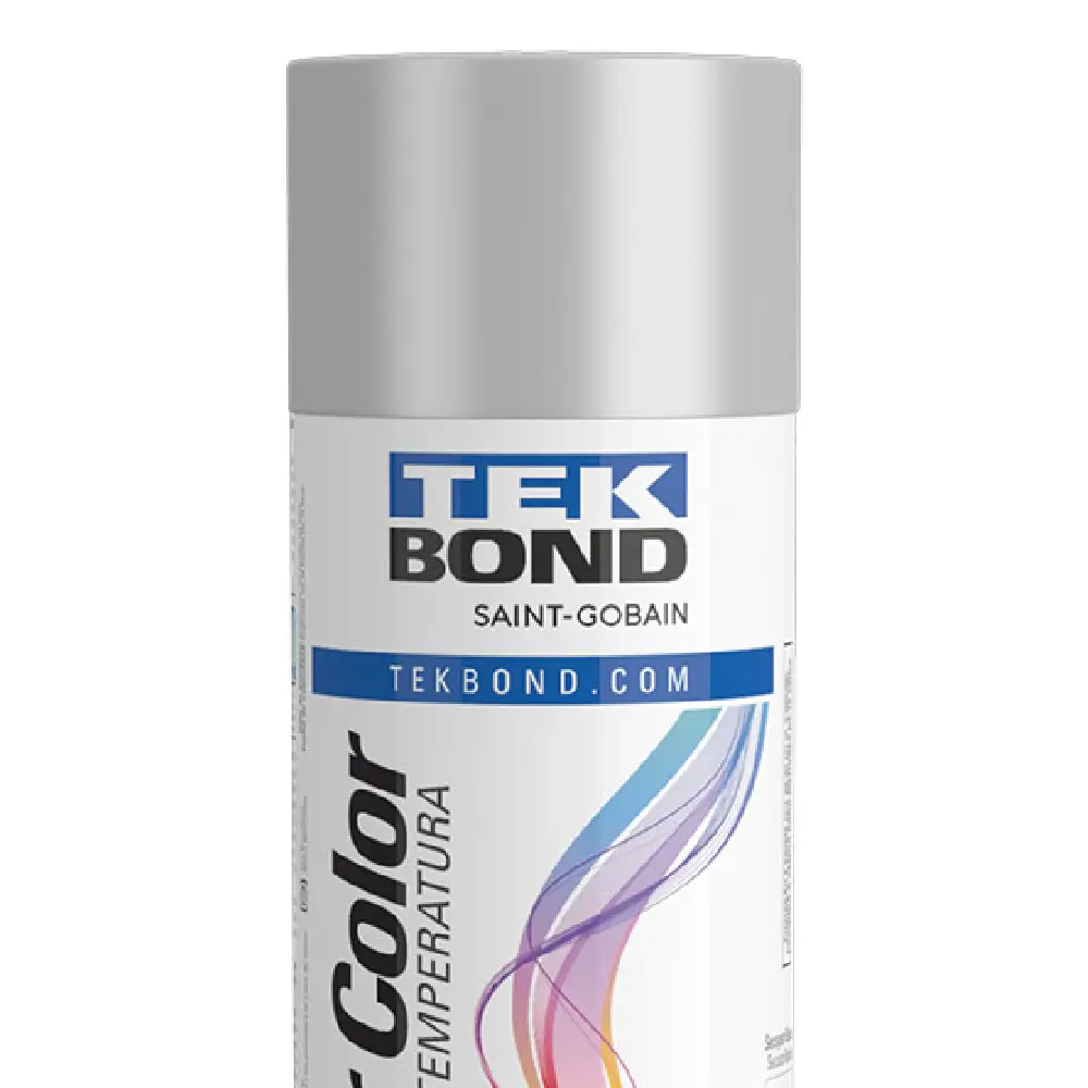 Tinta Spray Super Color Alta Temperatura Alumínio 350ml Tekbond