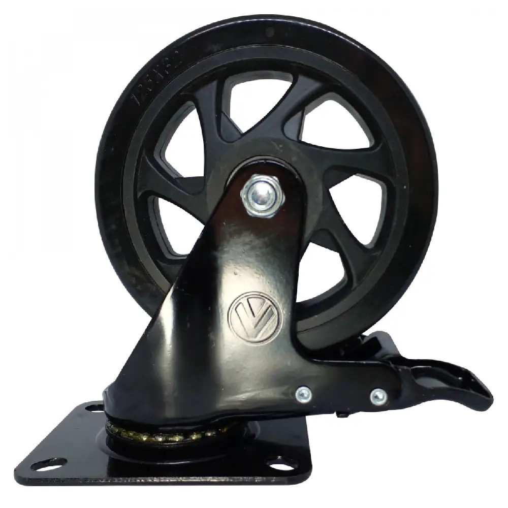 Rodízio de PVC 5 pol Giratório com Freio A09450-GF Ajax