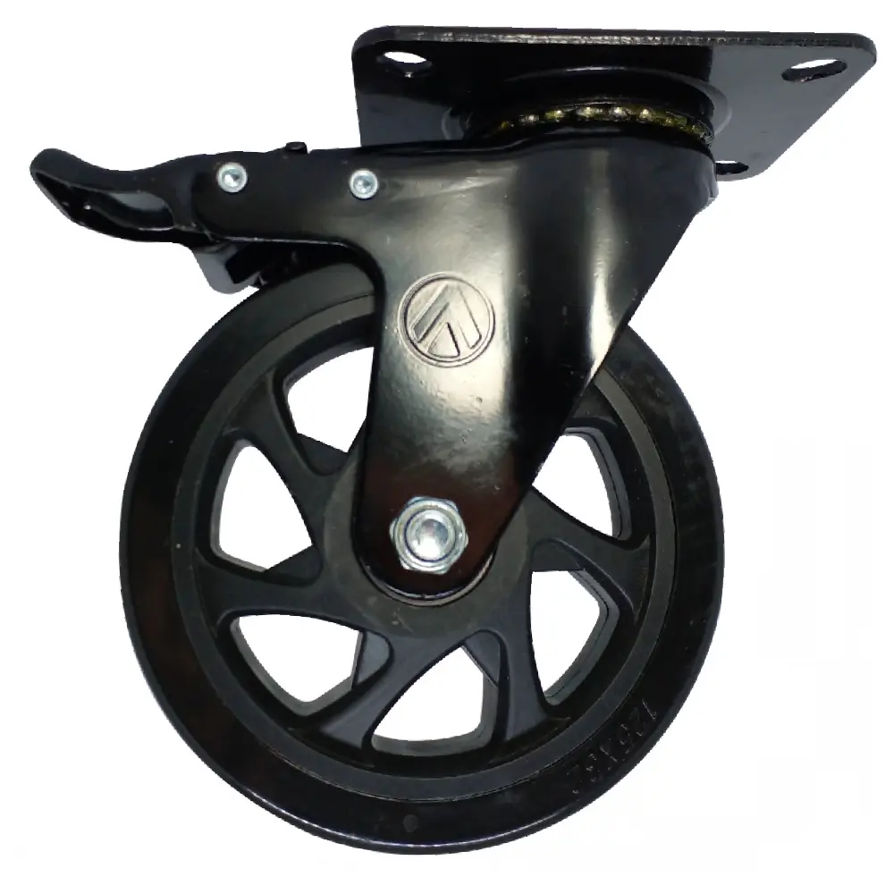 Rodízio de PVC 5 pol Giratório com Freio A09450-GF Ajax