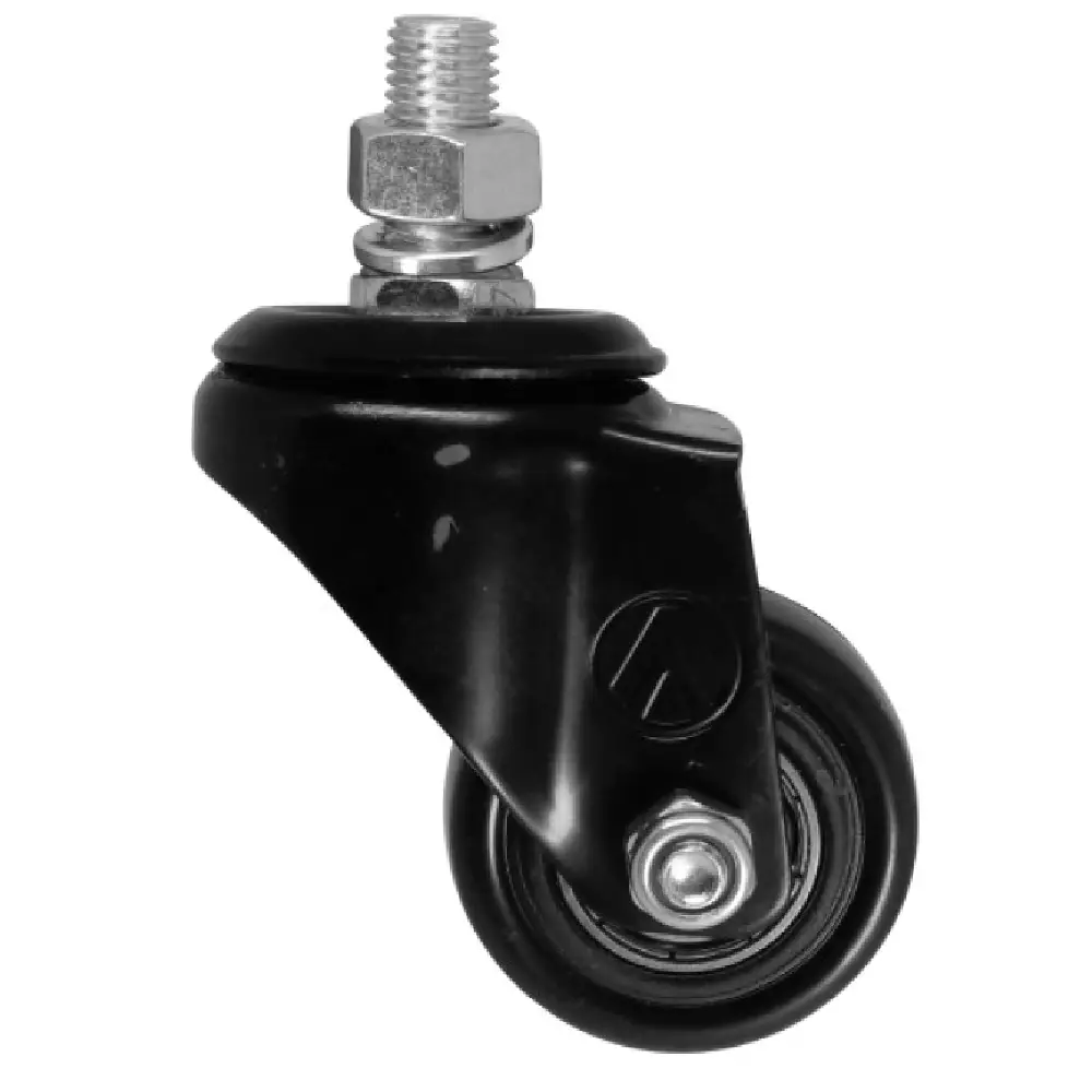 Rodizio de PVC Preto 1.5/8 pol Giratório com Rosca A09410-GR Ajax