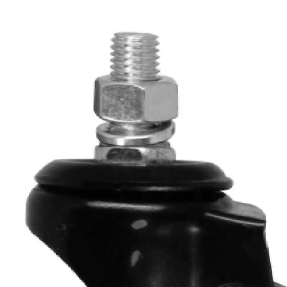 Rodizio de PVC Preto 1.5/8 pol Giratório com Rosca A09410-GR Ajax
