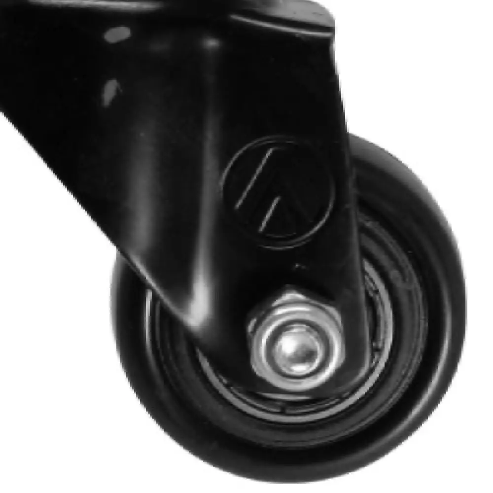 Rodizio de PVC Preto 1.5/8 pol Giratório com Rosca A09410-GR Ajax