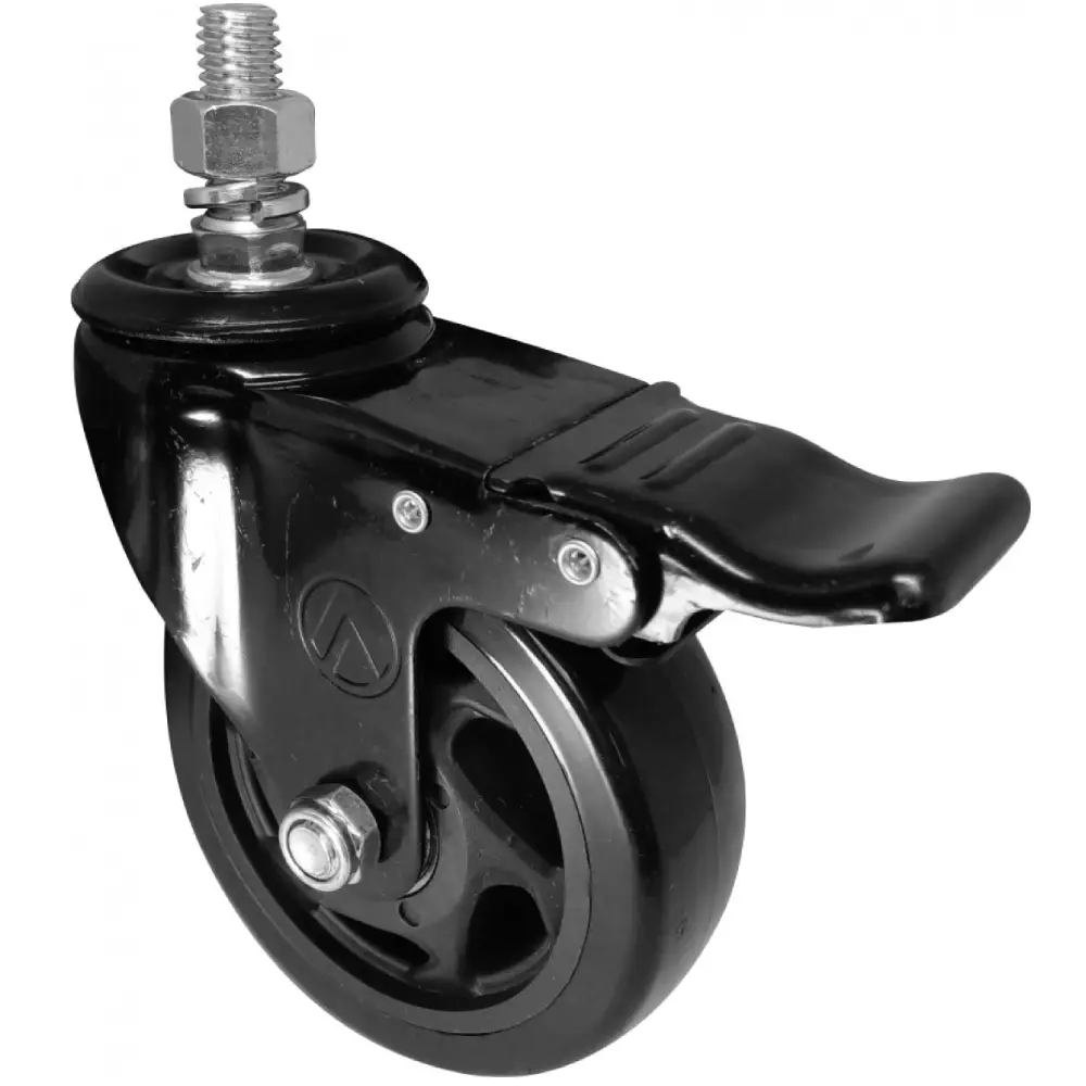 Rodízio de PVC 4 pol Giratório com Rosca e Freio A09440-GRF Ajax