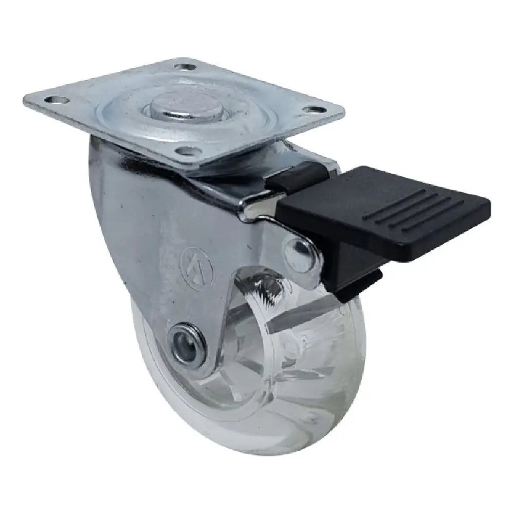 Rodízio de Gel Transparente 1.3/8 Giratório com Freio A09911-GF Ajax