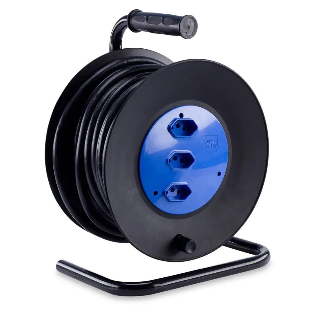 Extensão com Carretel 20m 20A 3 Tomadas Force Line