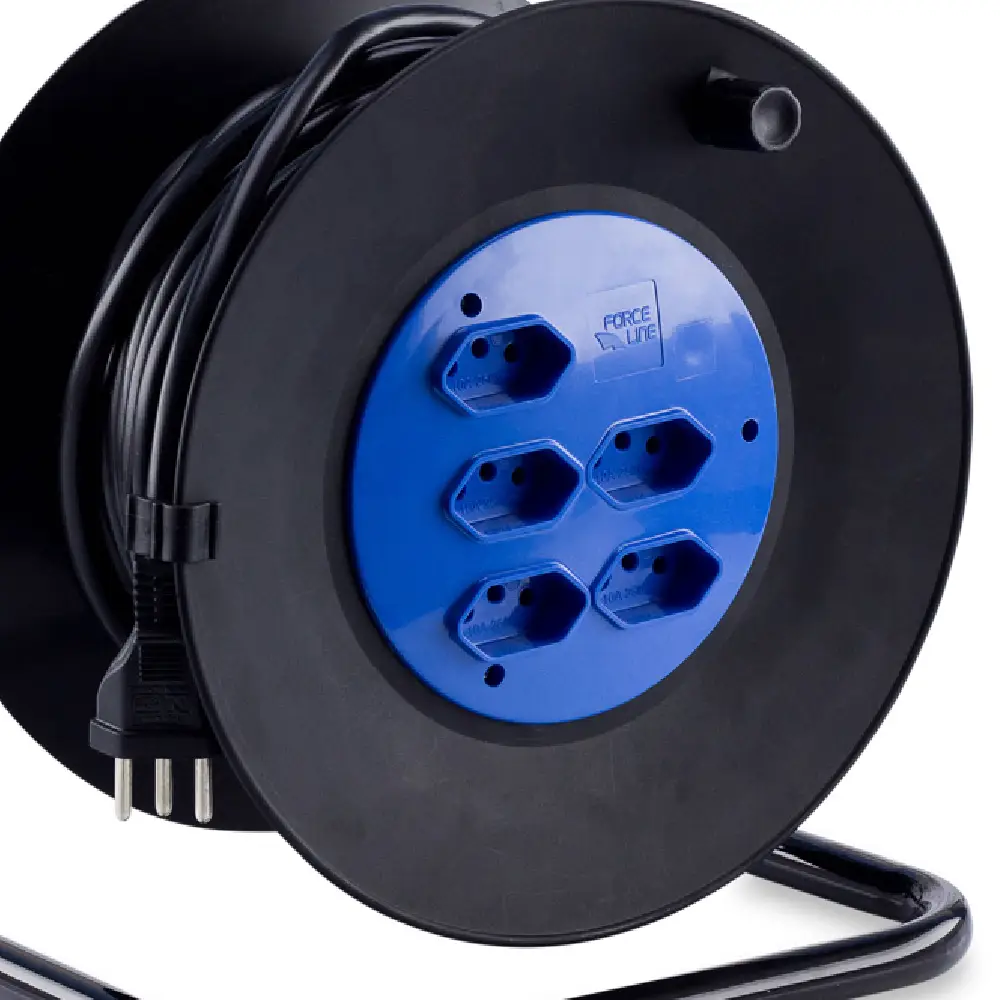 Extensão com Carretel 20m 10A 5 Tomadas Force Line