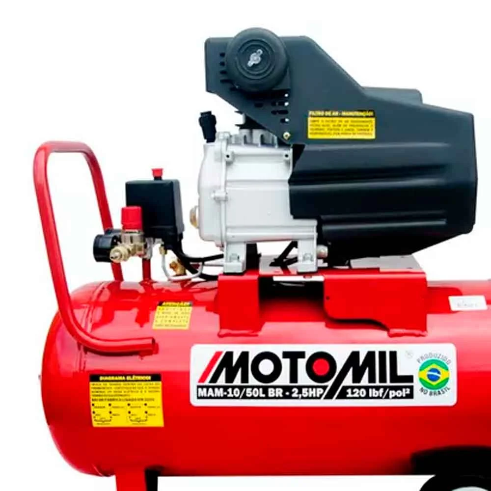 Motocompressor 10 PCM 50lts 2,5hp Biv Motomil