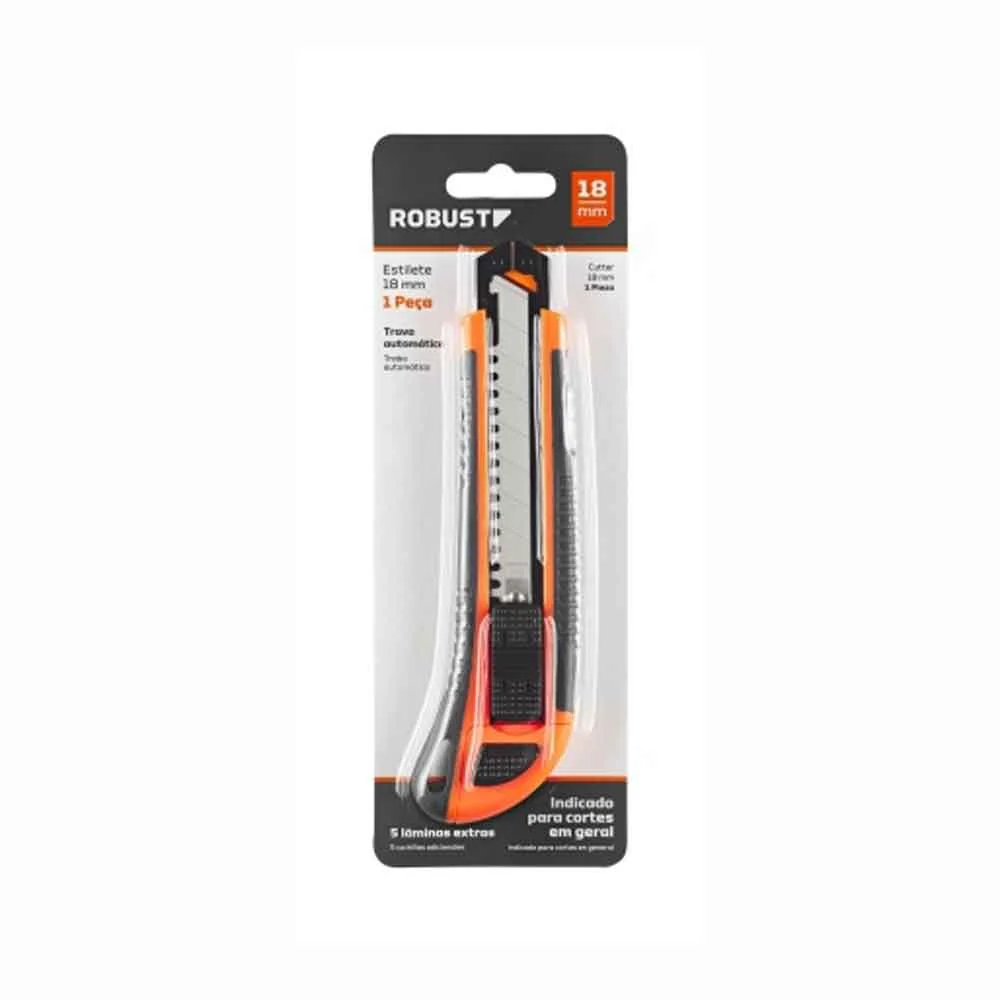 Estilete 18mm Plastico Reforçado Robust