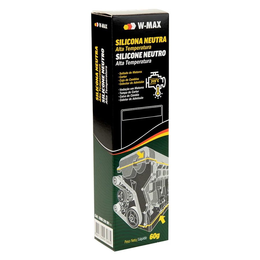 Silicone Neutro Alta Temp W-Max Cinza 60gr