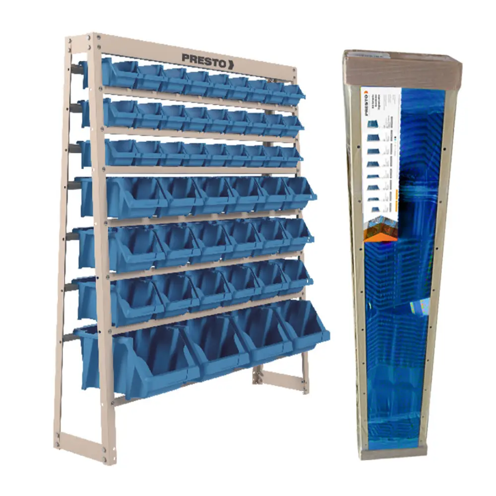 Kit Estante Gaveteiro com 49 Gavetas Azul Presto