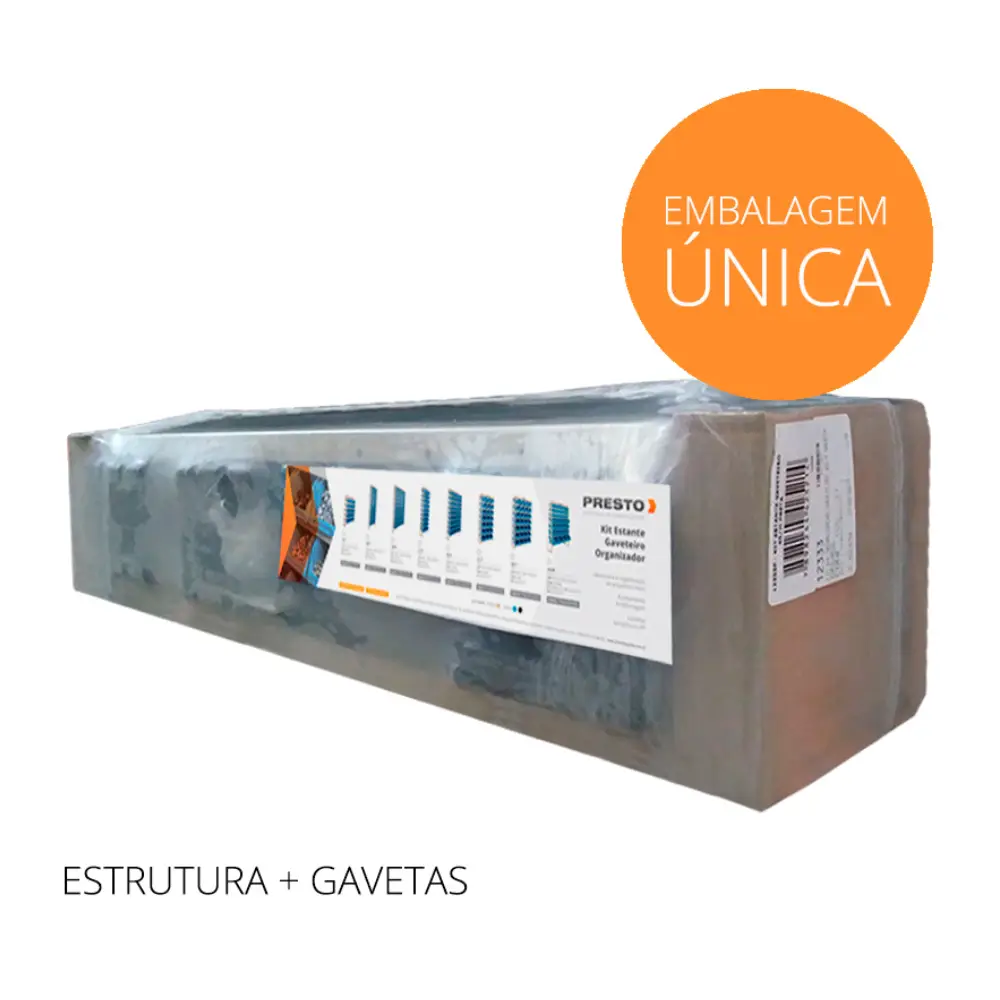 Kit Estante Gaveteiro com 49 Gavetas Azul Presto