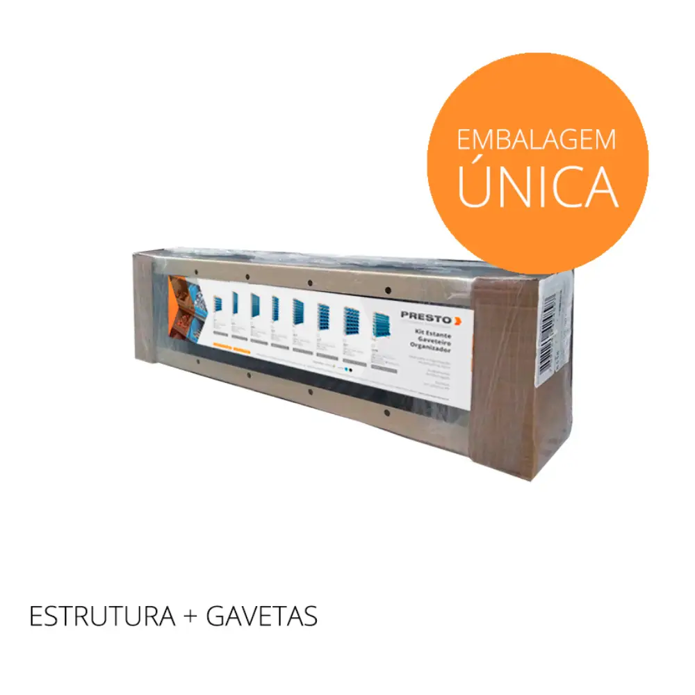 Kit Estante Gaveteiro 25/3 Gavetas Azul 93002 Preto