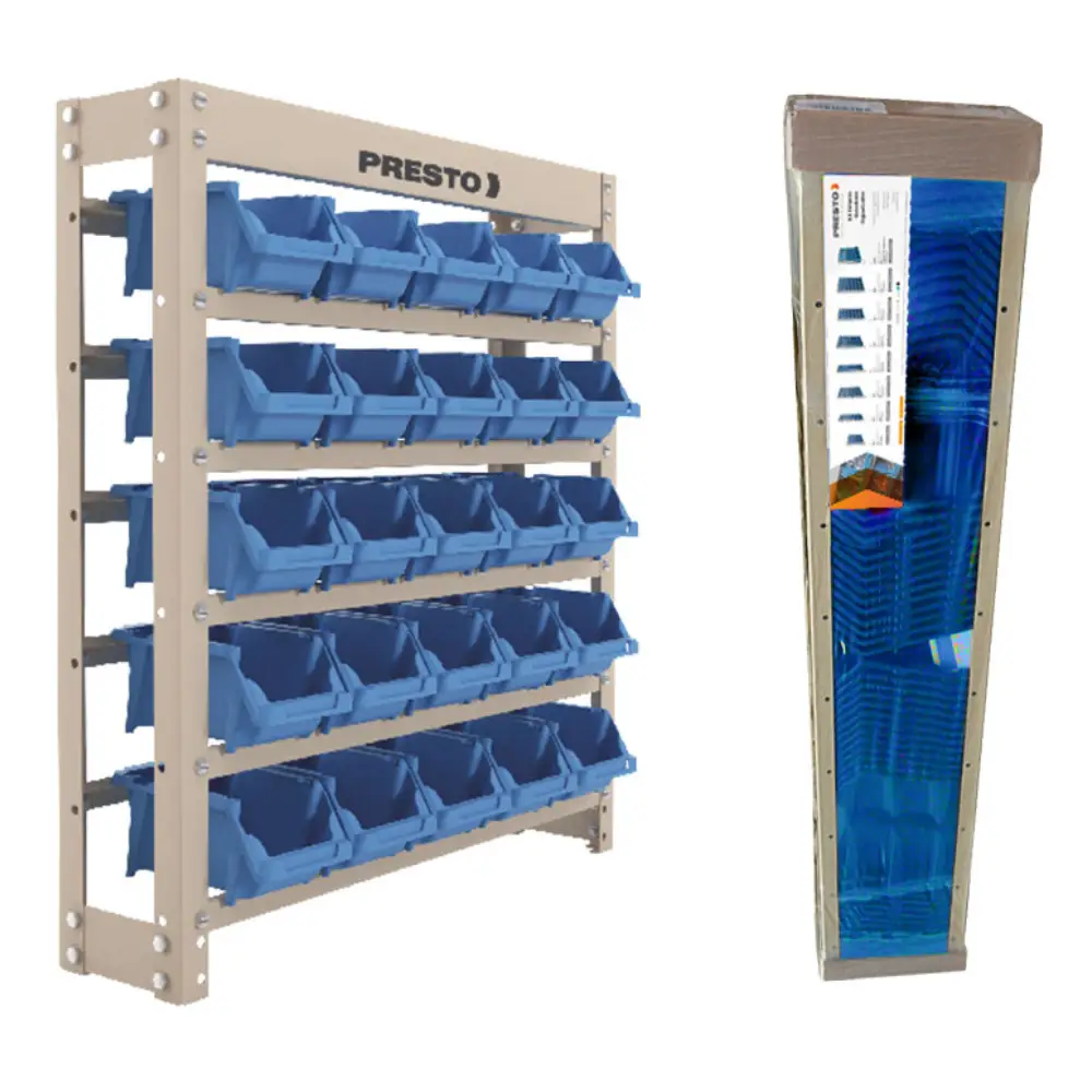 Kit Estante Gaveteiro 25/3 Gavetas Azul 93002 Preto