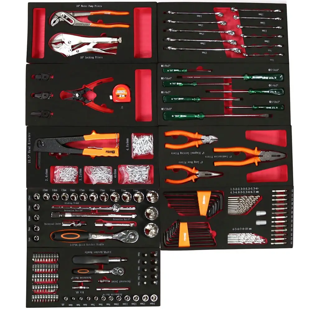 Carro de Ferramentas com 380 Peças e 7 Gavetas FG6100 Fortg