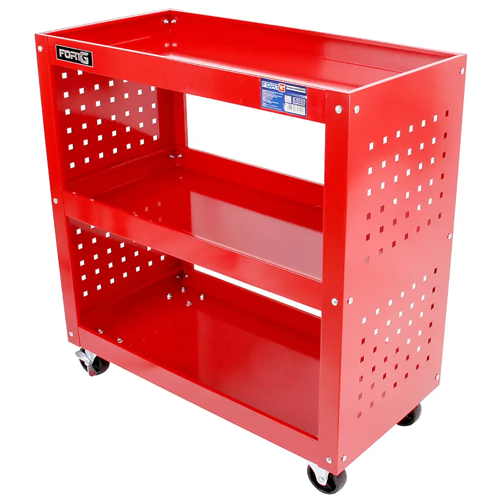 Carrinho Fechado 70x35x75cm com 3 Prateleiras FG6001S Fortg Carrinho Fechado 70x35x75cm com 3 Prateleiras FG6001S Fortg