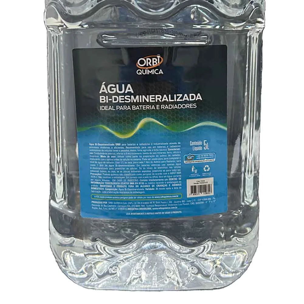 Água Desmineralizada Bateria/Radiador Orbi 05 Lt