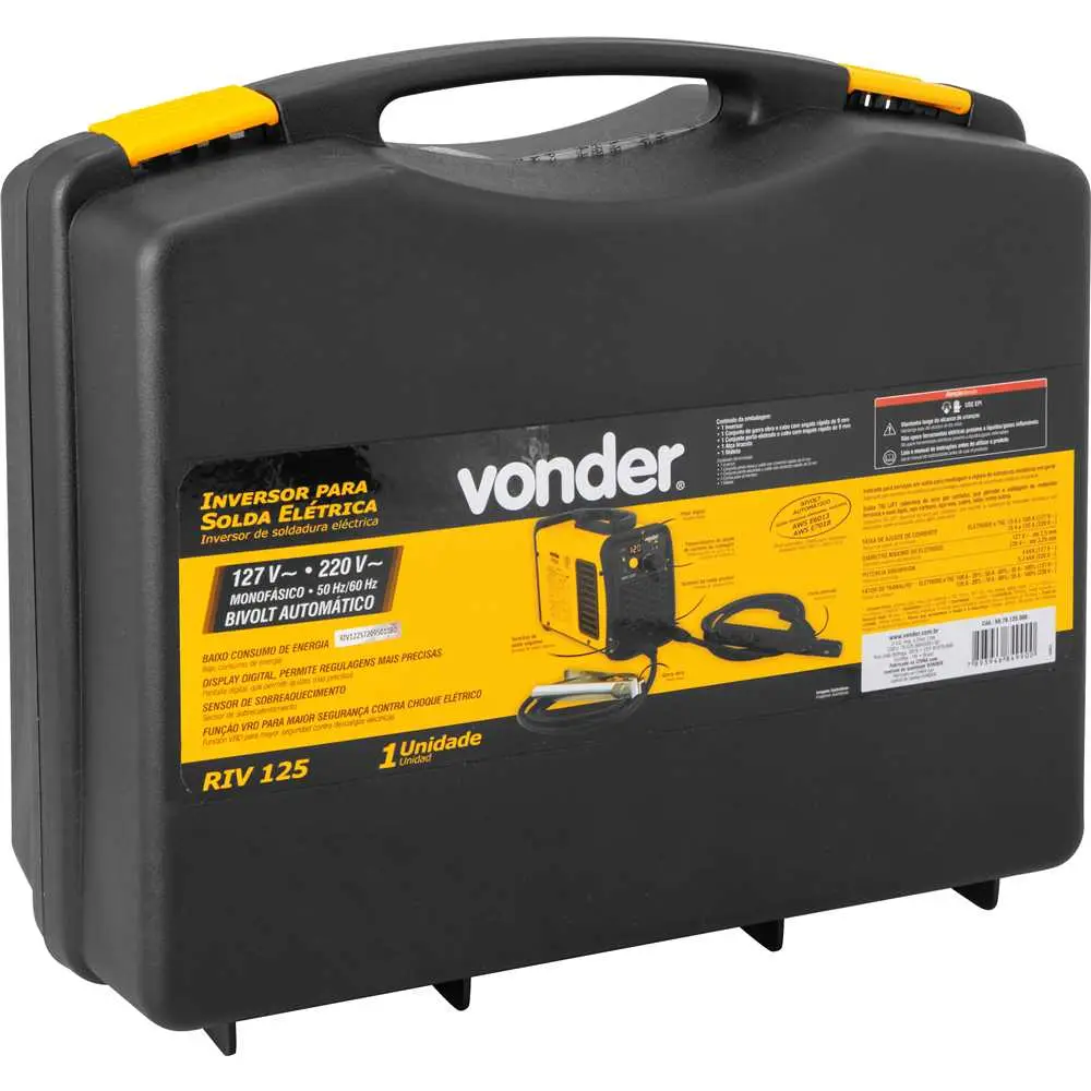 Inversora para Eletrodo e TIG 120A RIV125 127V/220V com Maleta Vonder
