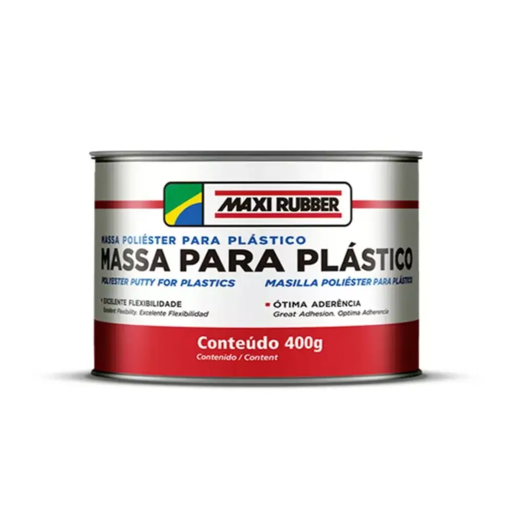 Massa Poliéster para Plástico 400g Maxi Rubber